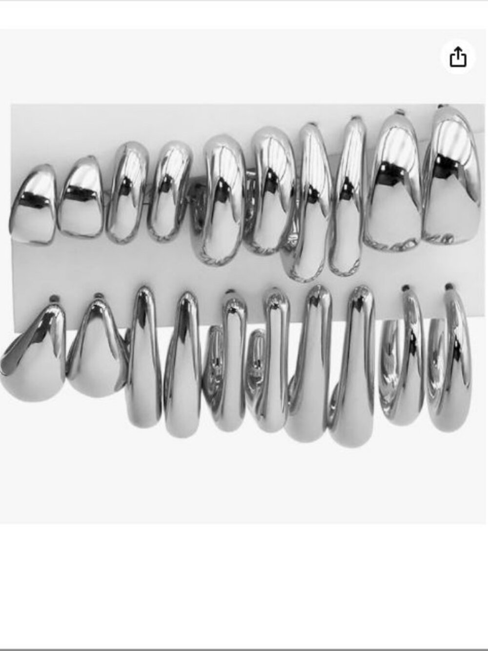 10-Pair Chunky Gold Hoop & Dangle Earrings Set Hypoallergenic